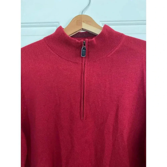 Jos. A. Bank Traveler Men's Red merino wool Sweater Size XL - Picture 2 of 4